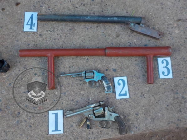 Dos demorados con armas y semillas de Cannabis Sativa