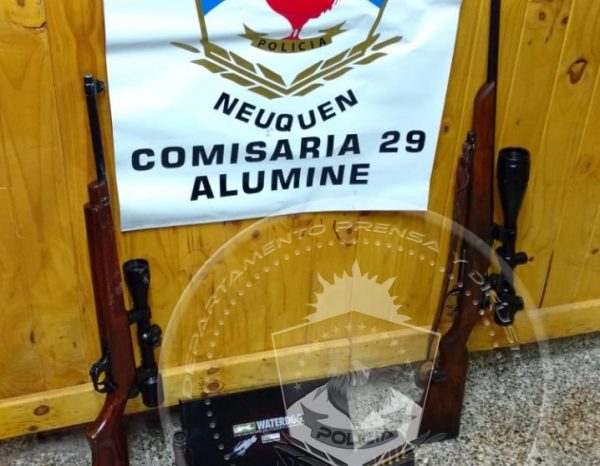 Aluminé secuestran armas en operativo de caza furtiva