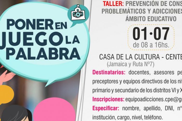 Dictarán jornada de prevención de consumos problemáticos en Centenario