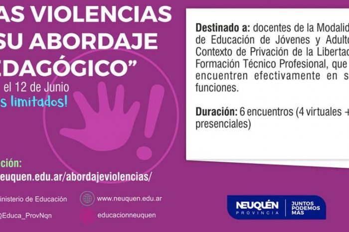 Está abierta la inscripción para el taller Las violencias y su abordaje pedagógico