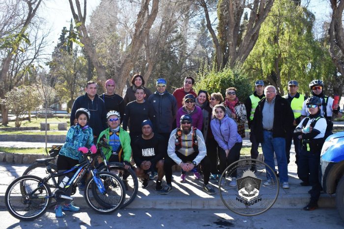 Chos Malal: personal policial le brindó acompañamiento al atleta nacional Juan Pablo Savonitti