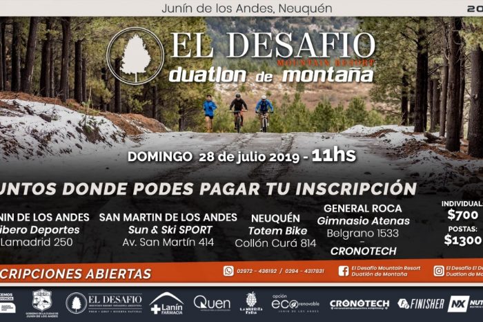 Mas de 210 inscriptos para el duatlón de montaña, ''El Desafío'' en Junín de los Andes