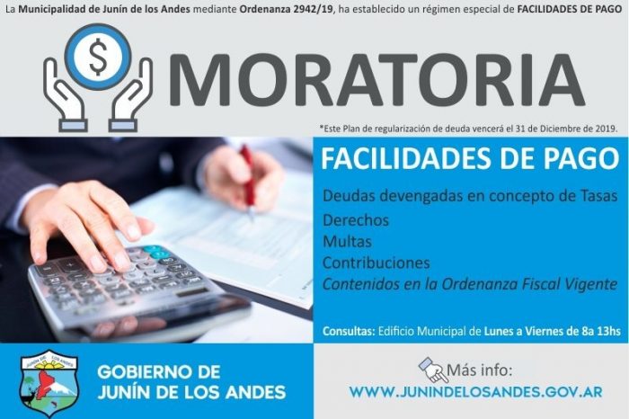 Junín de los Andes: La municipalidad estableció un régimen especial de facilidades de pagos