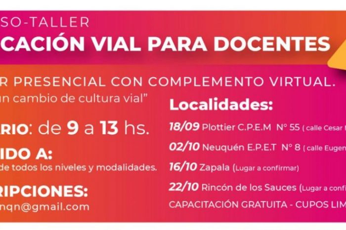Invitan a docentes a participar de un taller sobre educación vial