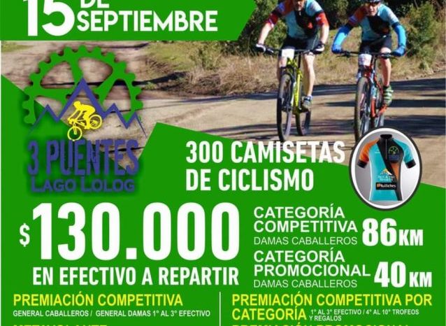 Se viene el desafío de bicis de montaña Tres Puentes Lago Lolog