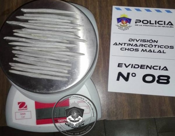 Chos Malal: La division Antinarcóticos demoró a un joven y secuestro Cannabis Sativa
