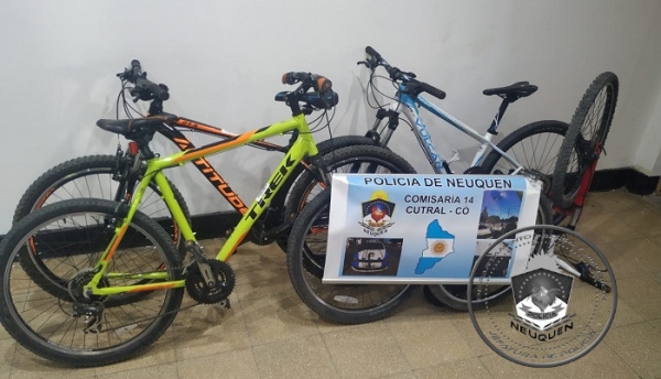 Cutral Có: Tras rápido accionar policial recuperan costosas bicicletas