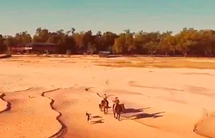Impactante video: Cruzaron el río Paraná a caballo debido la histórica bajante