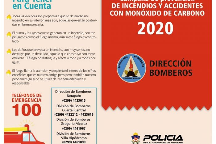 Lanzan campaña de prevención incendios y de accidentes con monóxido de carbono