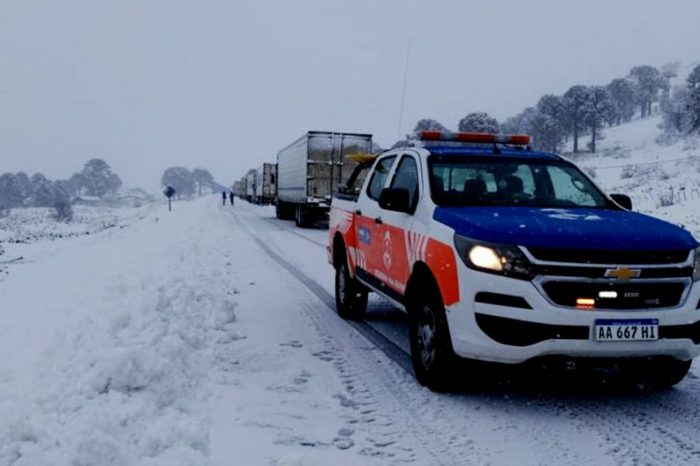 Seguridad Vial monta operativo en toda la provincia por temporal de nieve