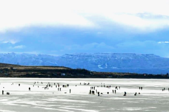 Un lago del Calafate, es ahora la pista de hielo más grande de Sudamérica