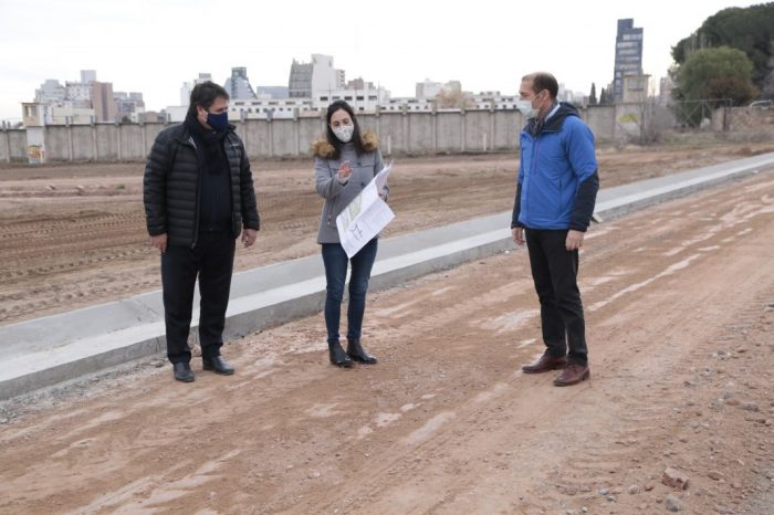 Gutiérrez y Gaido recorrieron las obras en el predio de la ex U9