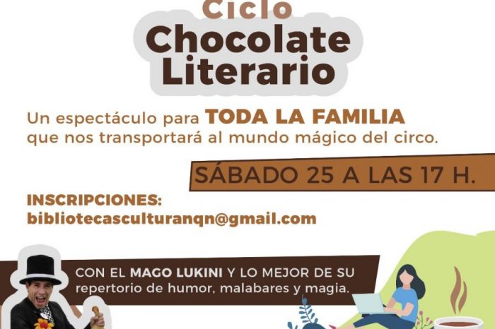 El mago Lukini este sábado en el Ciclo “Chocolate Literario” para niñas y niños de 8 a 12 años