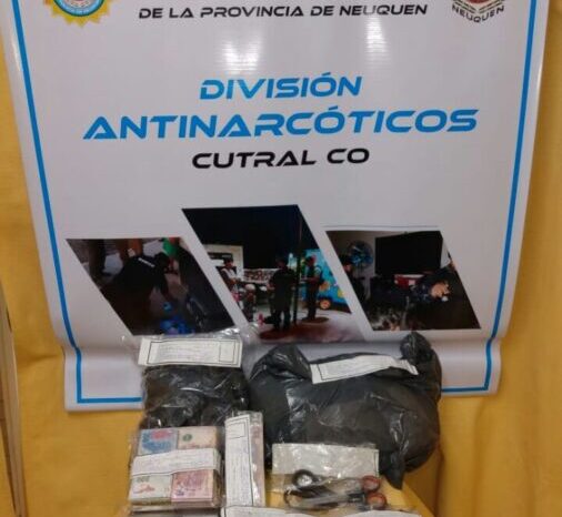Cutral Có: Allanan una casa por amenazas y desbaratan un narco kiosco, secuestraron cocaína, marihuana y dinero