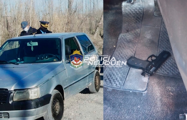 Plottier: Dos demorados tras cometer un robo, poseían un arma de fuego en su poder