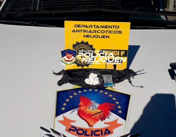 Demoran a sujeto con Clorhidrato de Cocaína en la capital neuquina