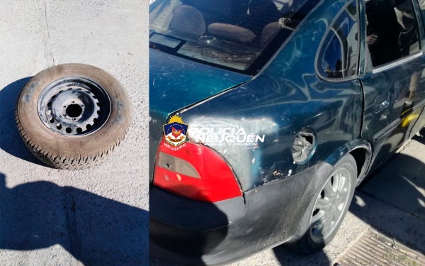 Demoran a dos jóvenes por robar una rueda de una camioneta