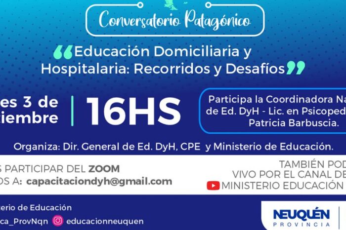 Invitan al conversatorio patagónico “Educación domiciliaria y hospitalaria: recorridos y desafíos”