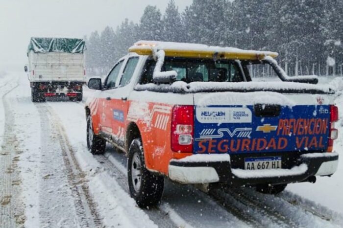 Seguridad Vial monta operativo en rutas por temporal de nieve