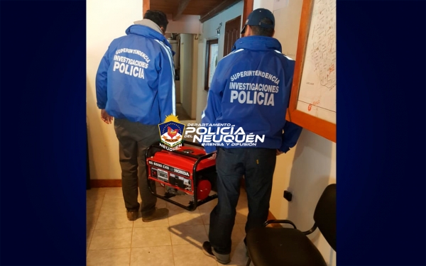 Recuperan un grupo electrógeno robado en San Martín de los Andes