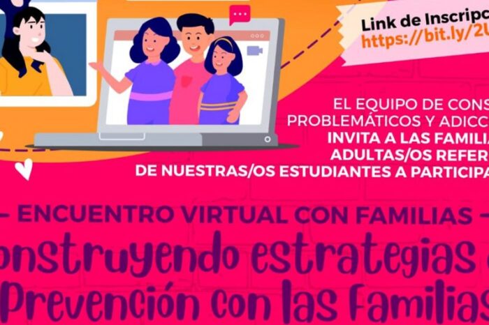 Educación invita al encuentro virtual “Construyendo estrategias de prevención con las familias”
