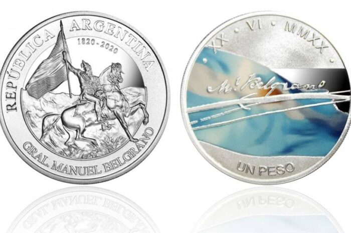 Emiten una moneda en colores, en homenaje a Manuel Belgrano