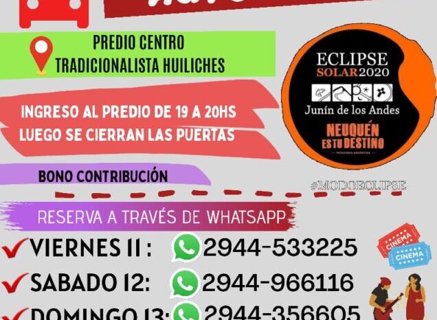 11, 12 y 13 de Diciembre espectáculos y cine esperando el Eclipse