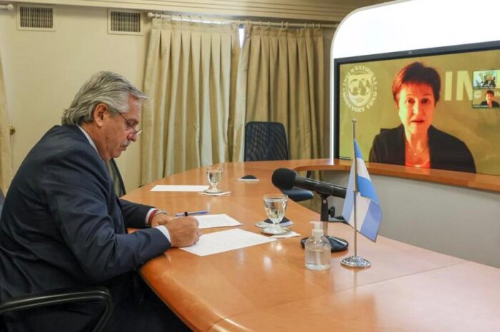 Alberto Fernández mantuvo un diálogo con la titular del Fondo Monetario Internacional