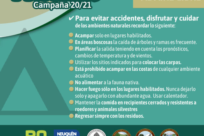 Campaña de prevención “Solo Huellas 20/21”, Camping y actividades al aire libre