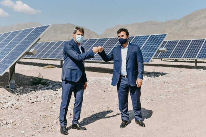 Darío Martínez y el gobernador Uñac pusieron en marcha el Parque Solar Anchipurac y recorrieron obras hidroeléctricas