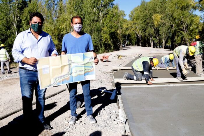 Gutiérrez y Gaido supervisaron el avance de las obras en el paseo costero