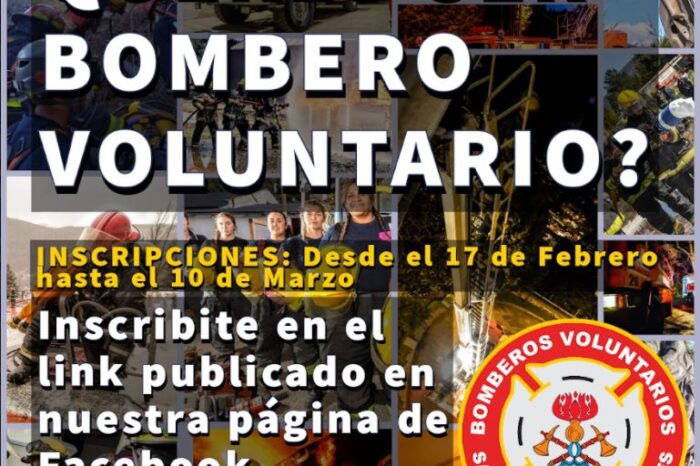 Apertura de Inscripciones al curso de aspirantes a Bomberos Voluntarios 2021