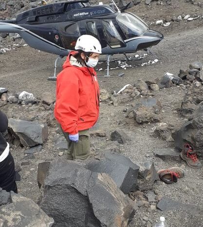 Evacúan en forma aérea a joven con lesiones leves en el Volcán Lanín