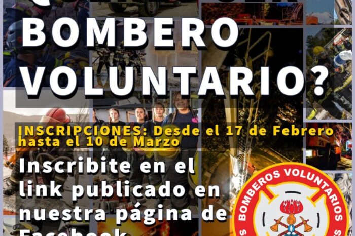 Continúa Abierta la Inscripción al Curso de Aspirante a Bombero Voluntario 2021