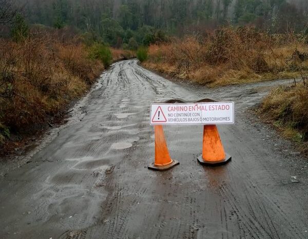 Estado del camino hacia Lago Hua Hum, solo para vehículos 4x4