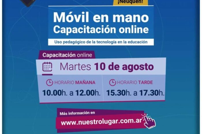 Dictarán el taller “Móvil en mano: uso pedagógico de la tecnología en la educación”