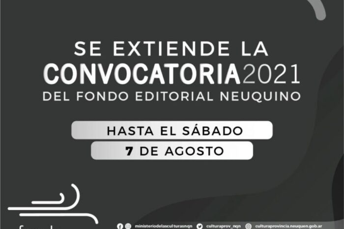 Se extiende la convocatoria 2021 del Fondo Editorial Neuquino