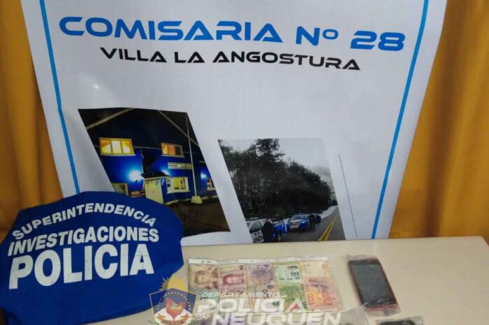 Villa La Angostura: Secuestran droga en poder de dos sujetos