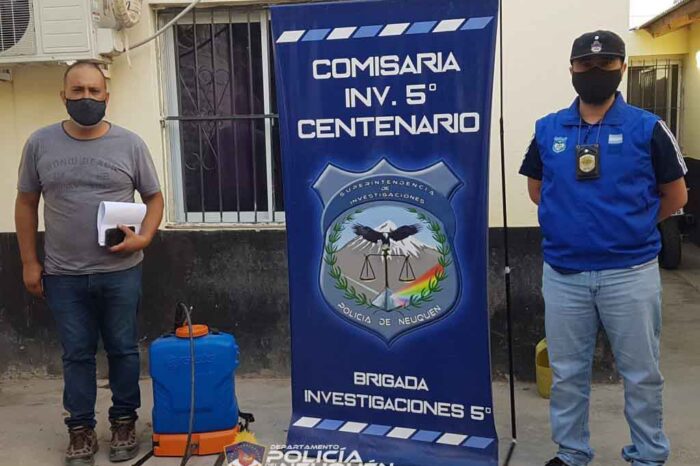 Centenario: Intentaba vender a través de una red social una mochila de fumigar robada
