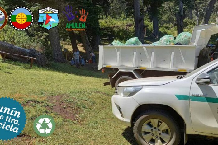 El PN Lanín retiró mas de 640kgs de residuos reciclables de las prestaciones del Lago Huechulafquen
