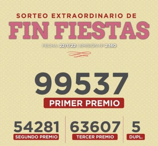 El Extraordinario de Fin de Fiestas fue para el 99537