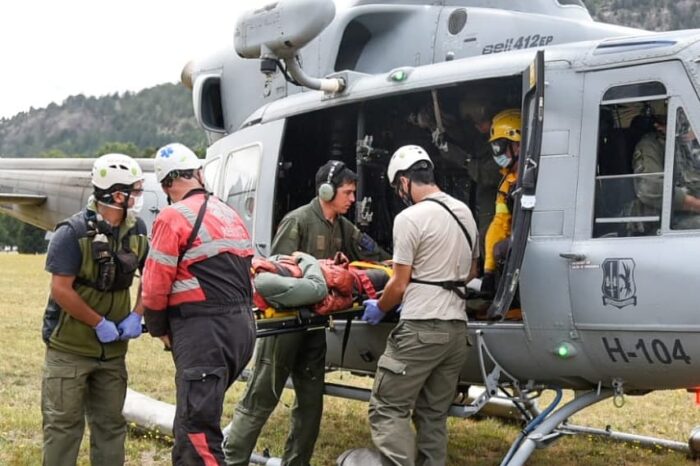 Dos muertos en el Volcán Lanín: Un herido tuvo que ser trasladado en Helicóptero al Hospital de San Martín de los Andes