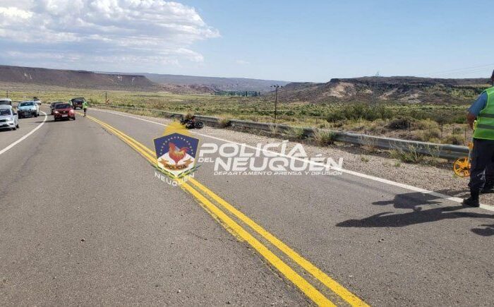 Dos oficiales de la Policía rionegrina chocaron en moto en la Ruta 237 y cayeron a un barranco