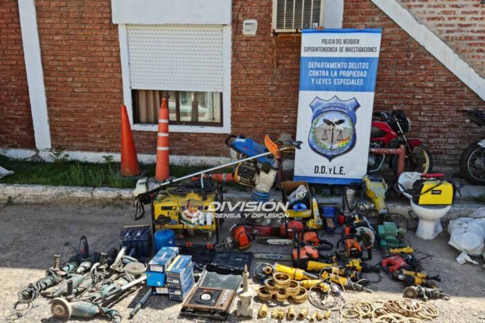 S.P. del Chañar: Secuestran gran cantidad de herramientas mal habidas en allanamientos