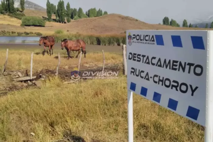 Gutiérrez, Merlo y Peralta pusieron en funcionamiento un destacamento policial en Ruca Choroy