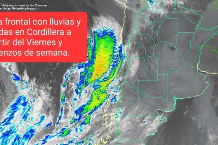Anuncian lluvias y nevadas para la zona Cordillerana