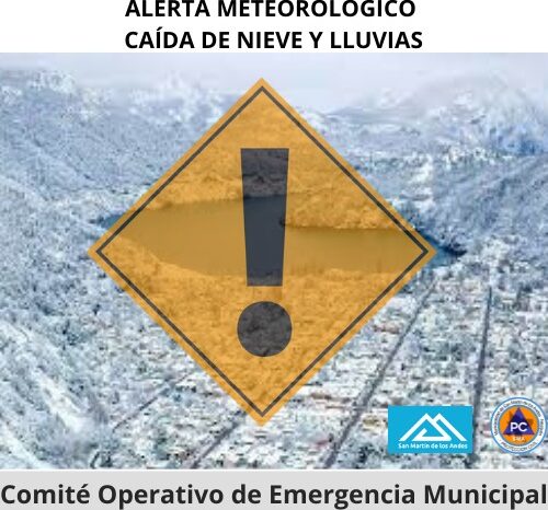 San Martín de los Andes: Alerta meteorológica por lluvias intensas y nevadas