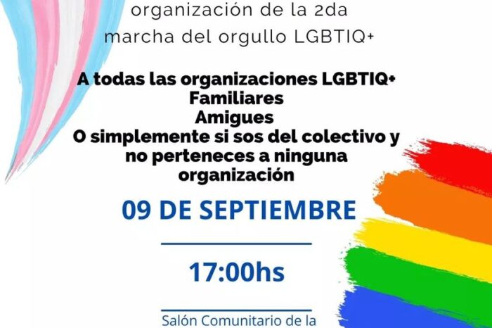 San Martín de los Andes: Invitan a participar de la Organización de la 2° marcha del Orgullo
