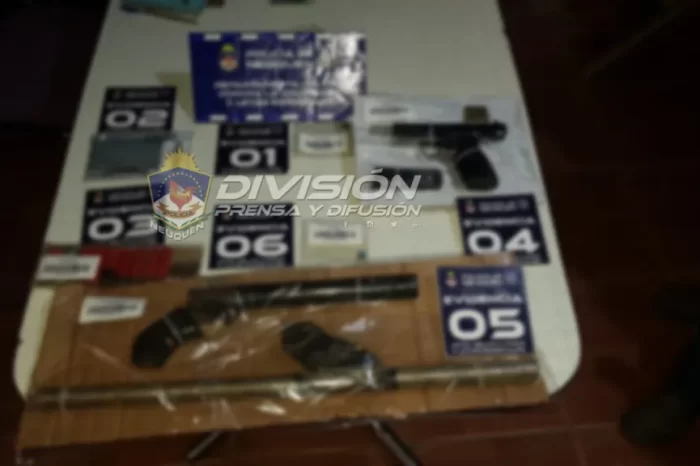 Secuestran armas y sustancias estupefacientes en allanamiento
