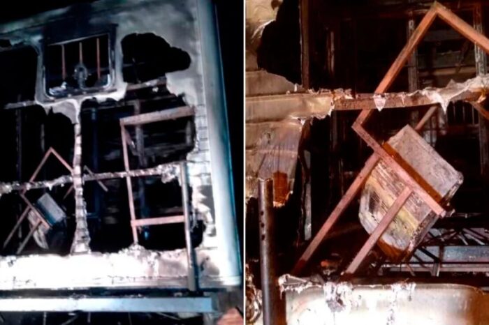 Así quedó el puesto de Gendarmería Nacional incendiado por los mapuches en Villa Mascardi